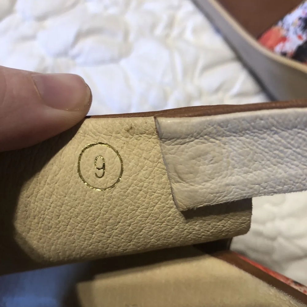 FARYL Robin WOMEN'S Two Tone WEDGE SANDALS LEATHER US SIZE 9 Anthropologie UO - Picture 9 of 9